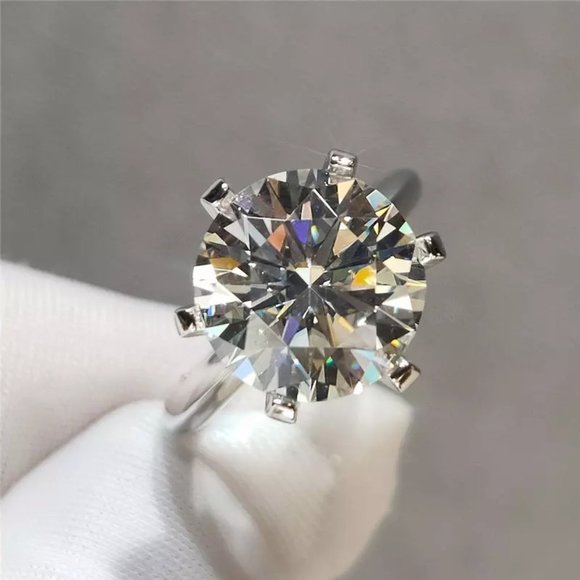 5 Carats Moissanite Engagement Ring Wedding Ring Bridal Ring Fancy Ring- D-VVS1 - Picture 4 of 5